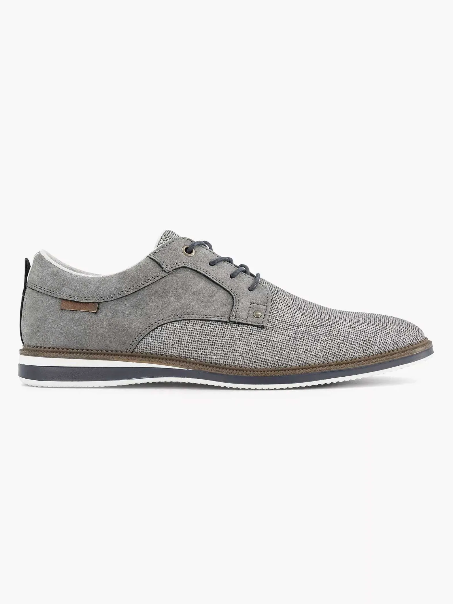 AM SHOE Grijze Veterschoen-Heren Geklede Schoenen