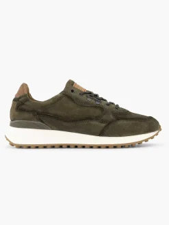 Oxmox Groene Leren Chunky Sneaker-Heren Sneakers
