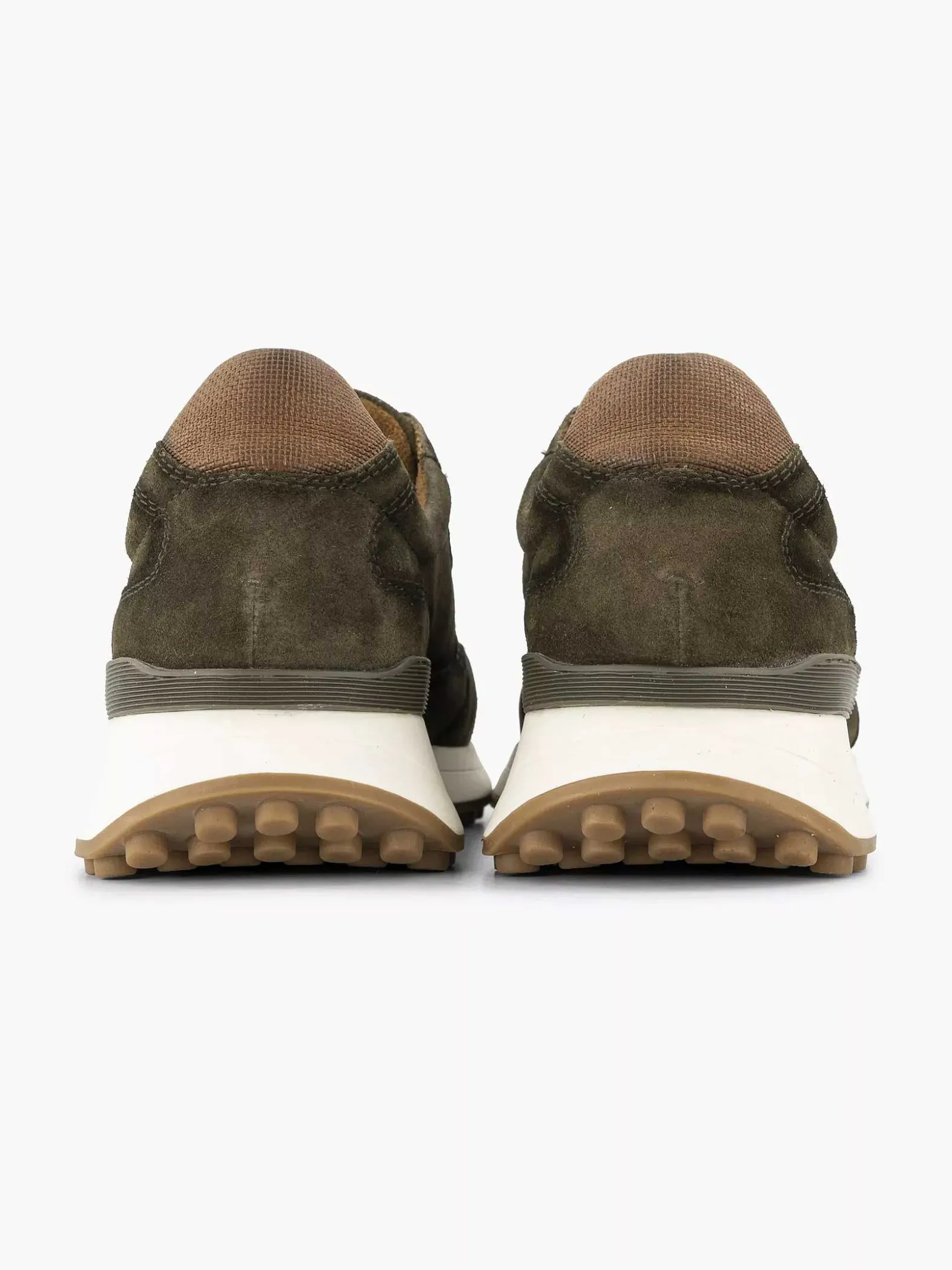 Oxmox Groene Leren Chunky Sneaker-Heren Sneakers
