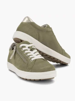 Medicus Groene Leren Comfort Sneaker-Dames Comfort Schoenen