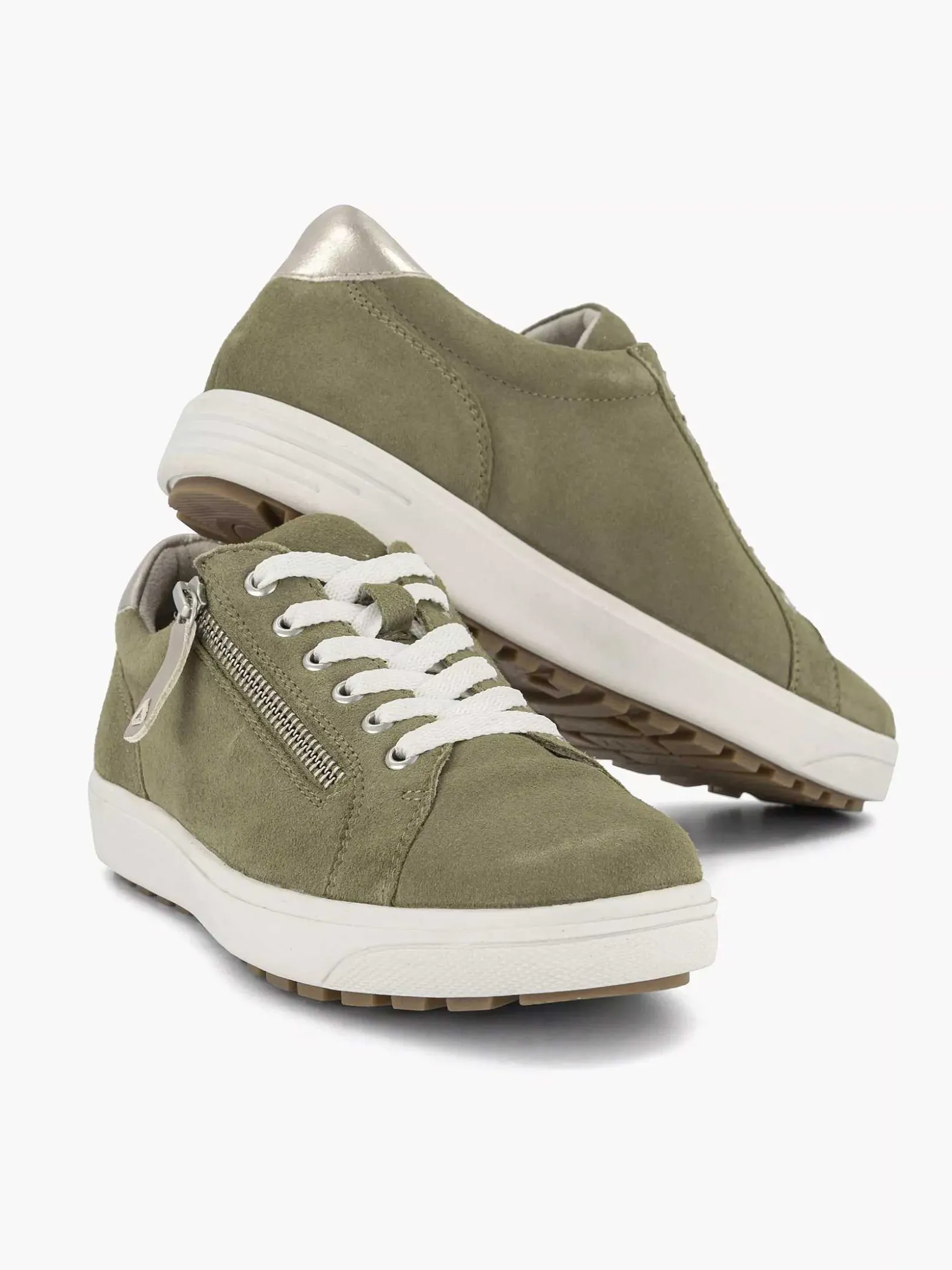 Medicus Groene Leren Comfort Sneaker-Dames Comfort Schoenen