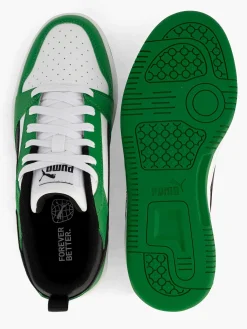 Puma Groene Rebound V6 Lo Jr-Kinderen Jongensschoenen
