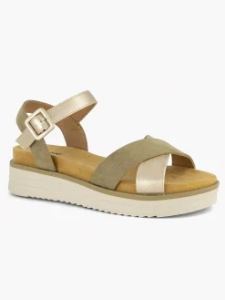 Graceland Groene Sandaal-Dames Sandalen