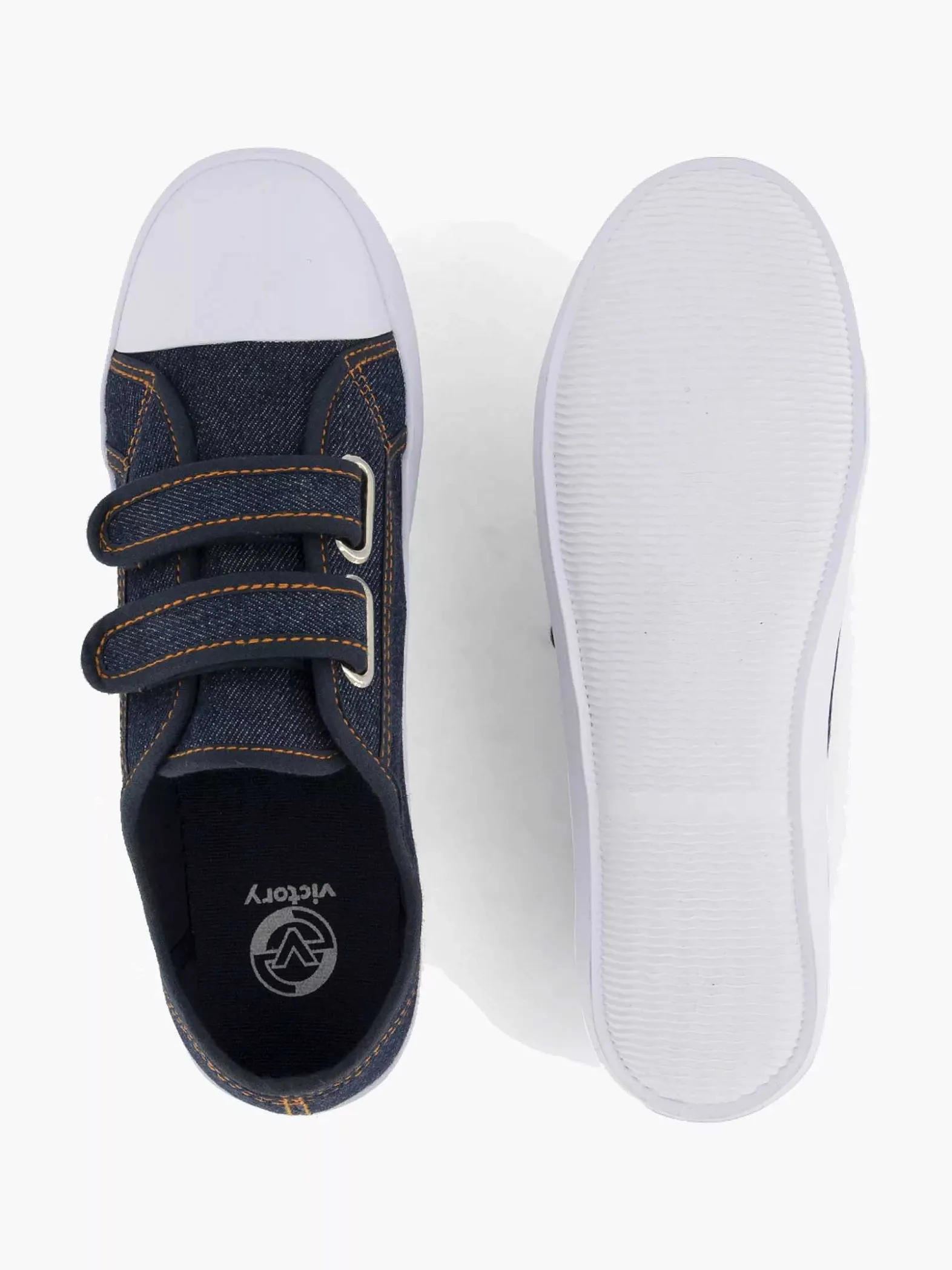 Vty Jeansblauwe Gymschoen Klittenband-Kinderen Babyschoenen