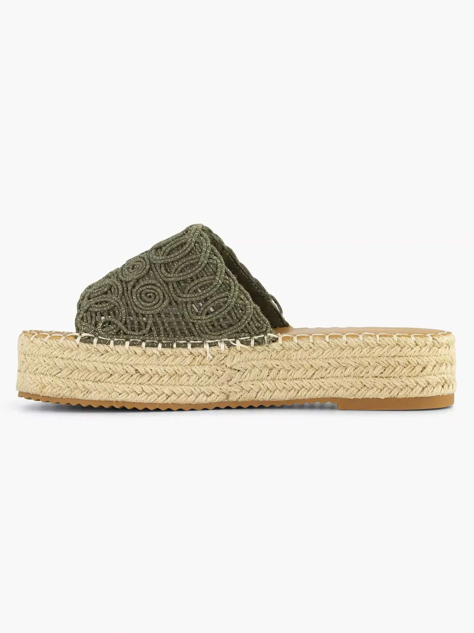Graceland Khaki Platform Slipper-Dames Slippers