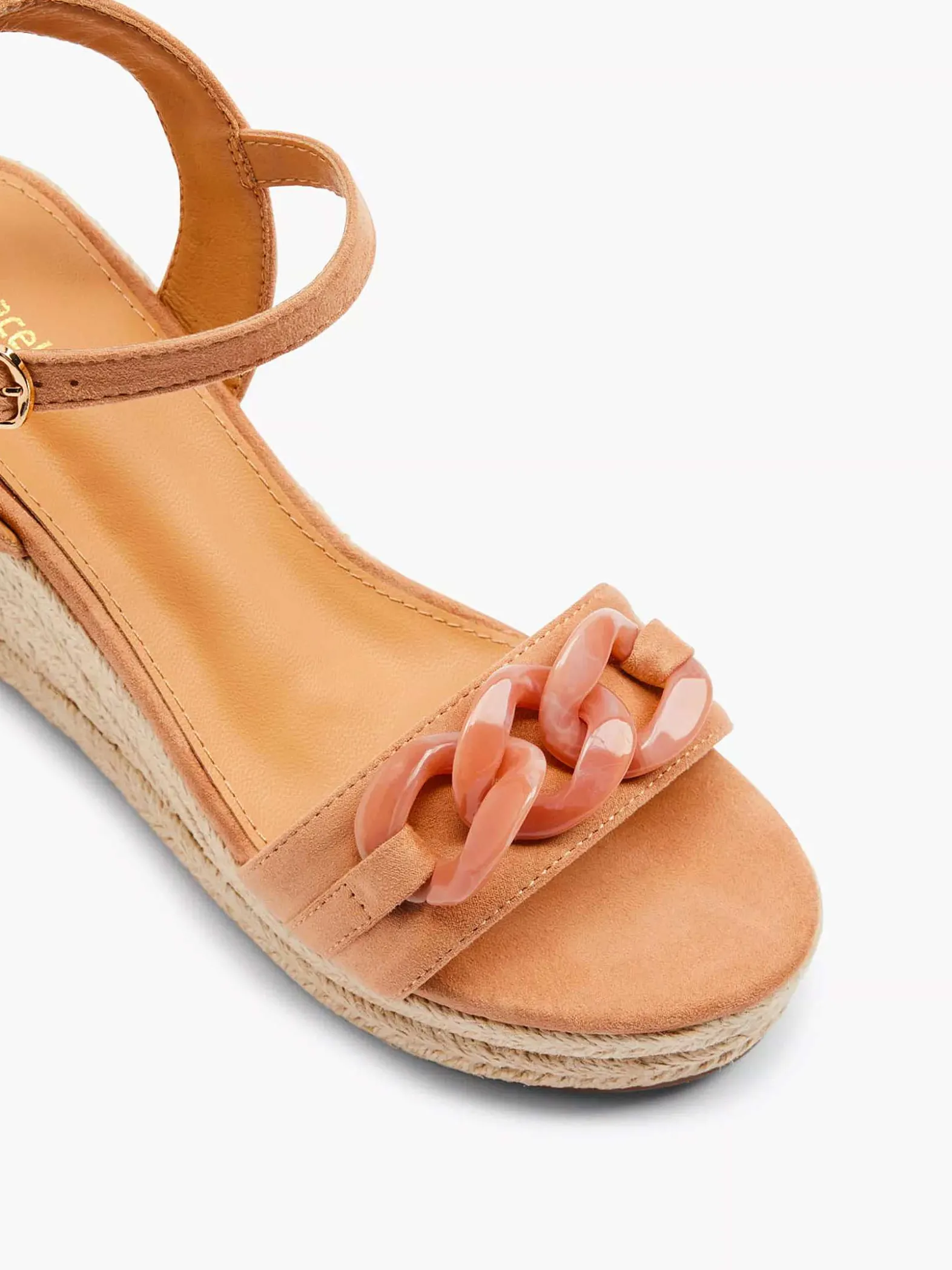 Graceland Koraal Sandaal Sleehak-Dames Sandalen