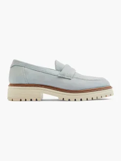5th Avenue Lichtblauwe Chunky Nubuck Loafer-Dames Instappers