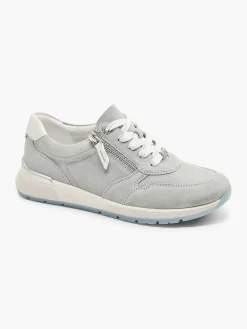 Medicus Lichtblauwe Leren Sneaker-Dames Comfort Schoenen