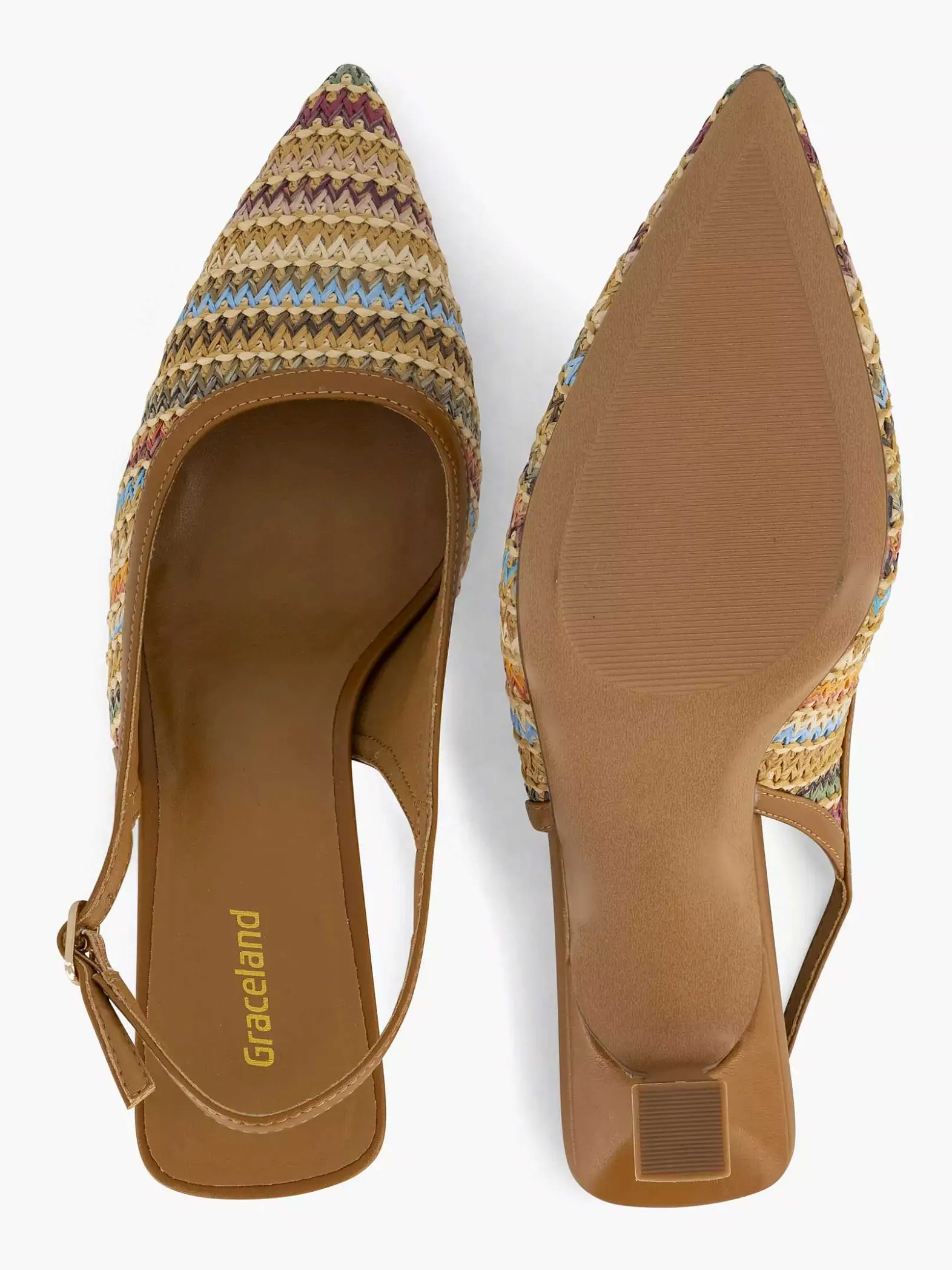 Graceland Lichtbruine Slingback-Dames Pumps