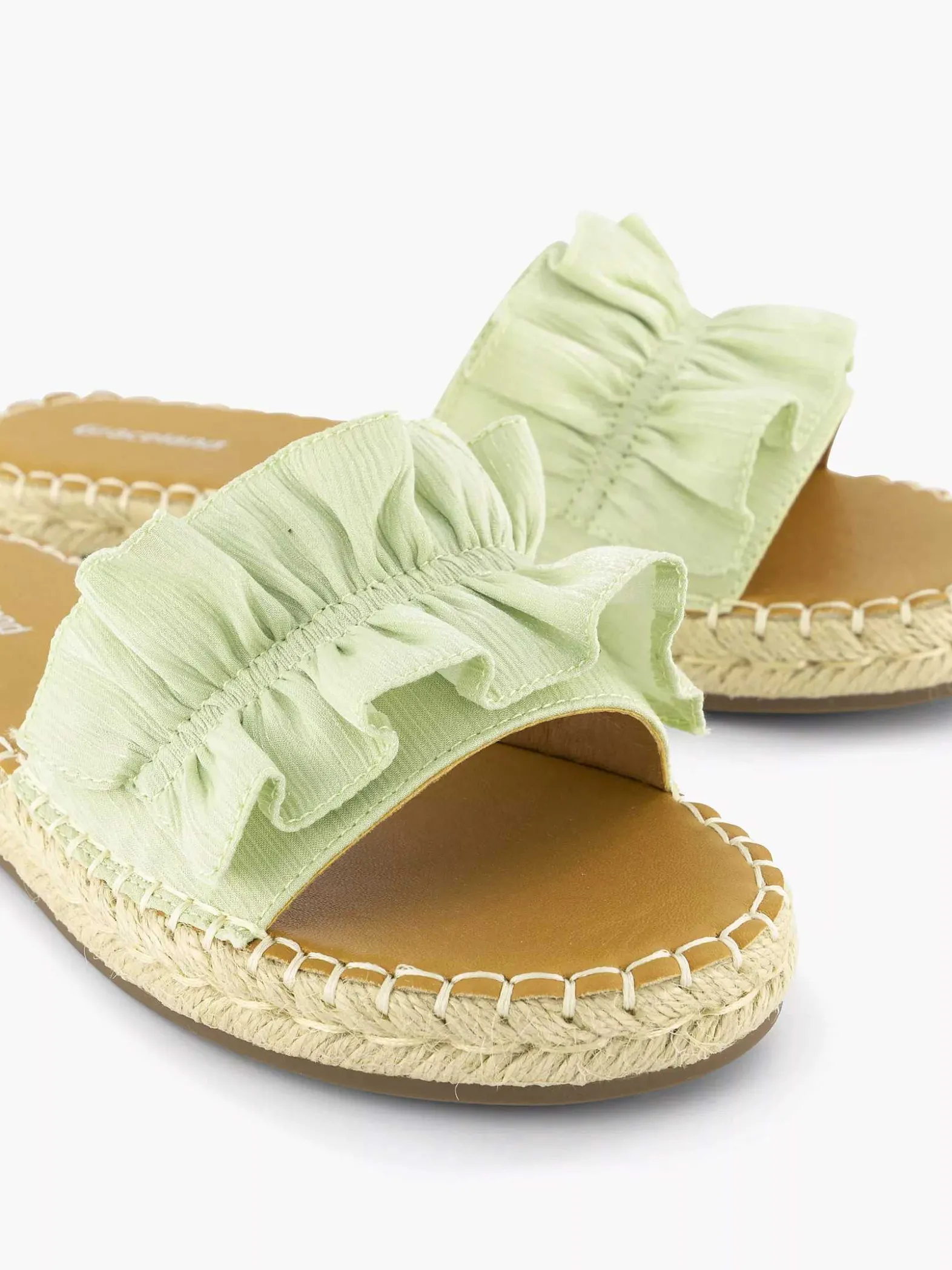 Graceland Lichtgroene Slipper Roesjes-Dames Slippers