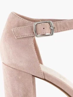 5th Avenue Lichtroze Suede Sandalette-Dames Sandalen