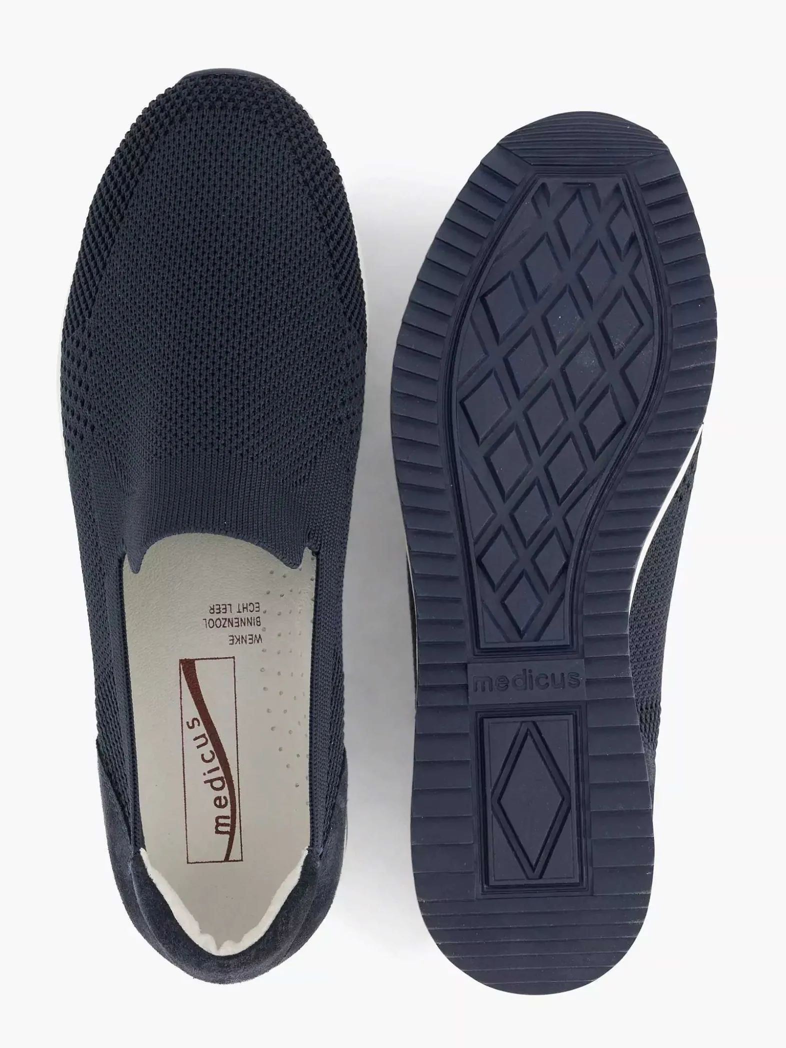 Medicus Marineblauwe Comfort Instapper-Dames Comfort Schoenen