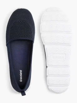 Graceland Marineblauwe Instapper Memory Foam-Dames Instappers