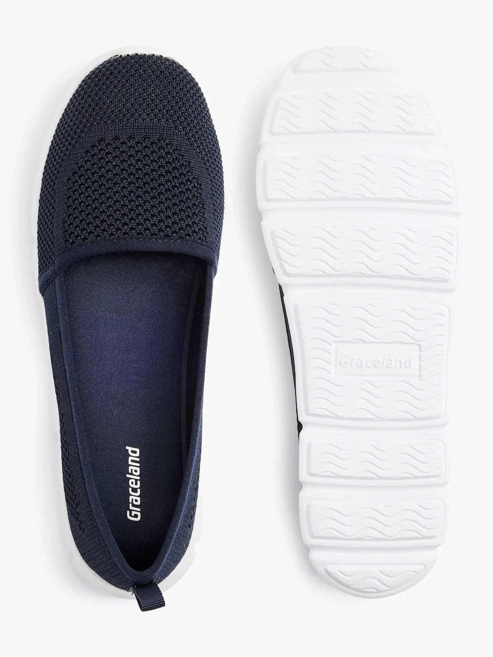 Graceland Marineblauwe Instapper Memory Foam-Dames Instappers
