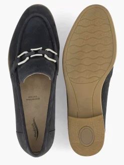 Medicus Marineblauwe Leren Instapper-Dames Comfort Schoenen
