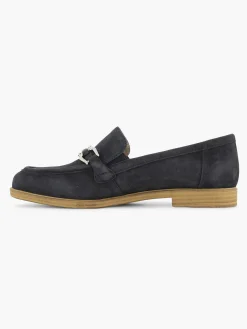 Medicus Marineblauwe Leren Instapper-Dames Comfort Schoenen
