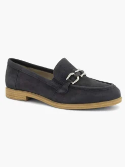 Medicus Marineblauwe Leren Instapper-Dames Comfort Schoenen