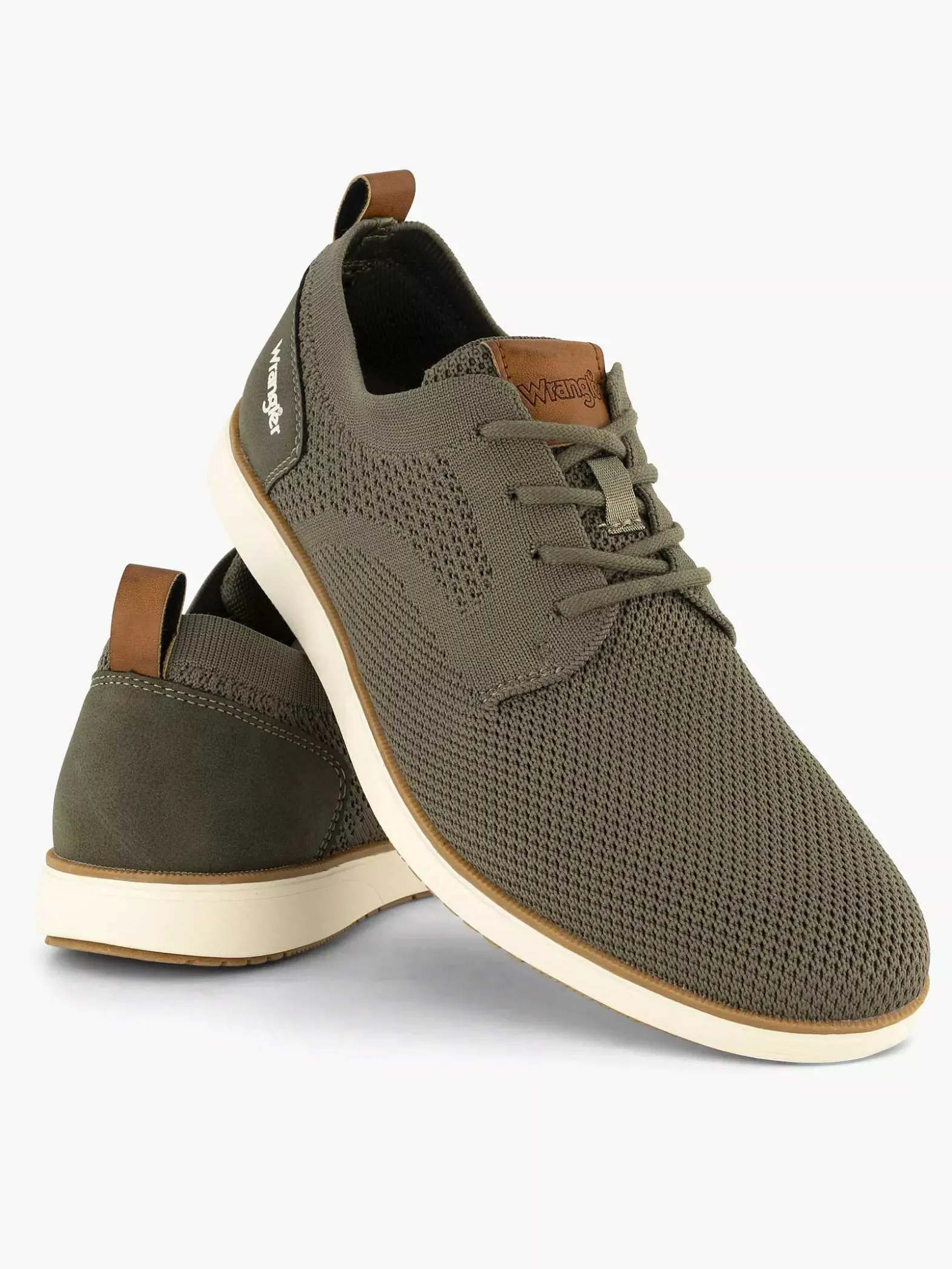 Wrangler Olijf Veterschoen-Heren Geklede Schoenen