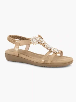 Easy Street Rosegouden Comfort Sandaal Steentjes-Dames Comfort Schoenen