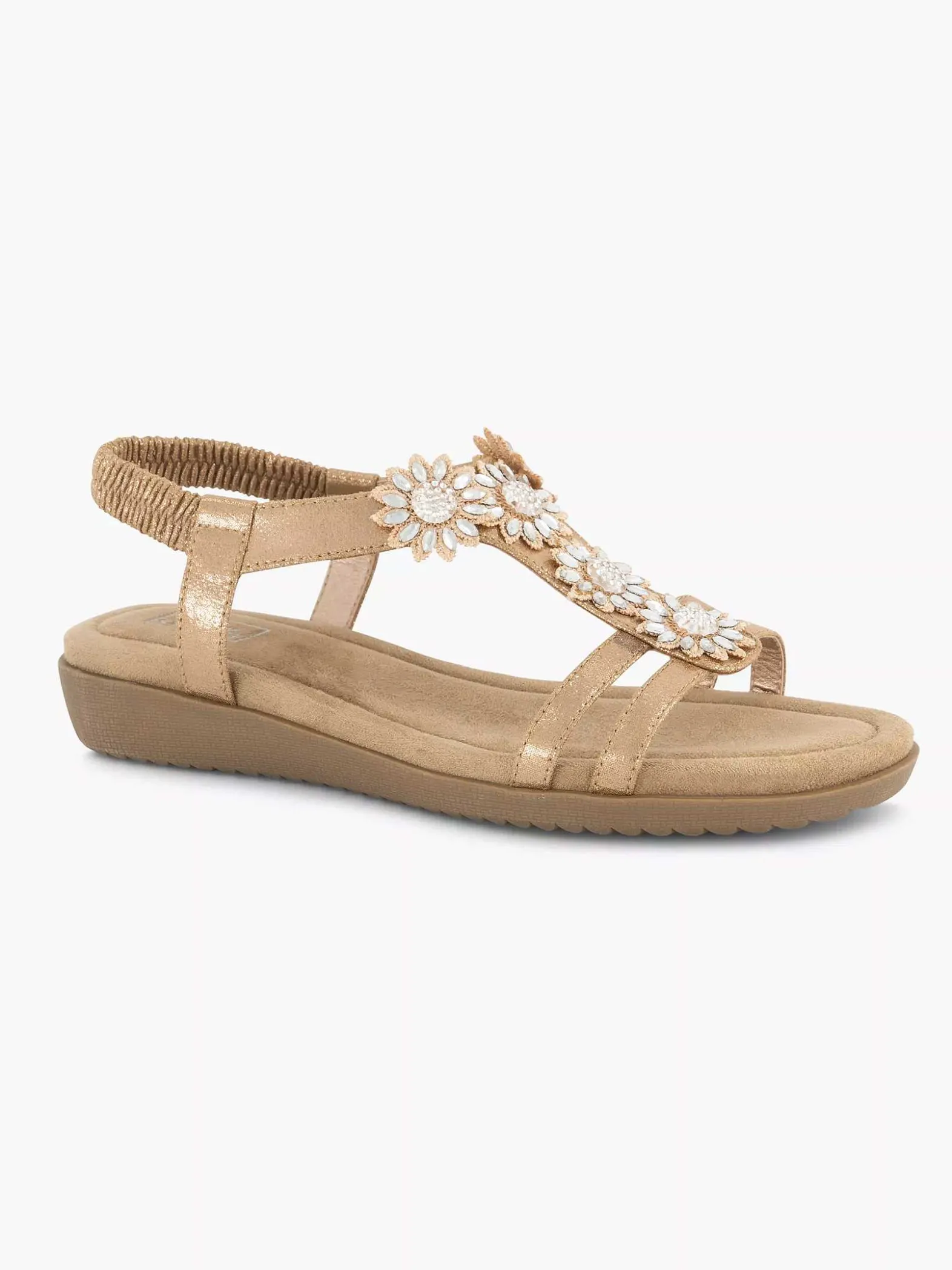Easy Street Rosegouden Comfort Sandaal Steentjes-Dames Comfort Schoenen