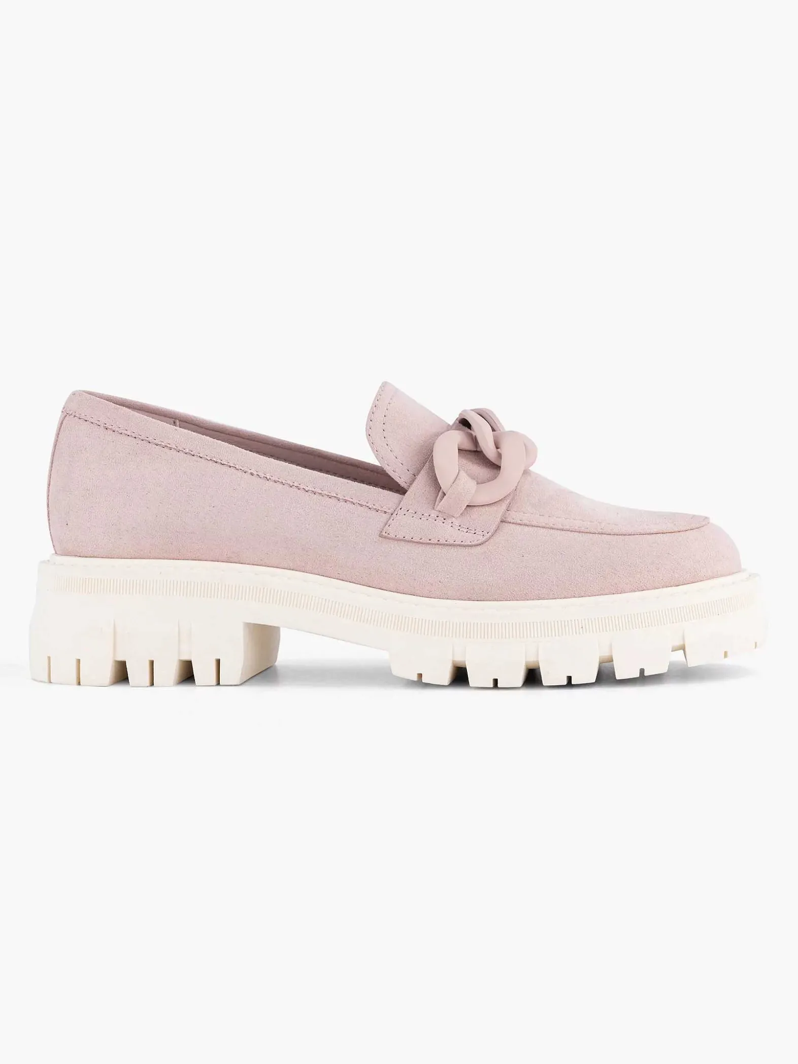 Oxmox Roze Chunky Loafer Sierketting-Dames Instappers