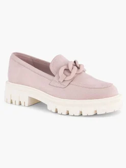 Oxmox Roze Chunky Loafer Sierketting-Dames Instappers