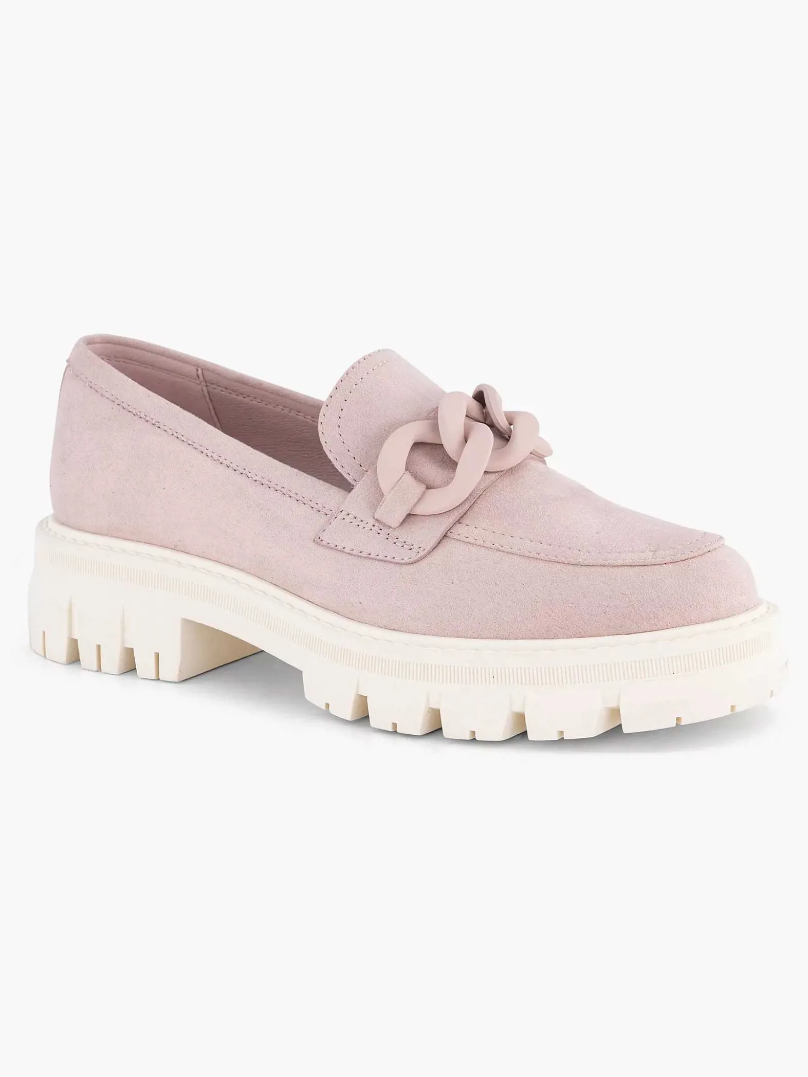 Oxmox Roze Chunky Loafer Sierketting-Dames Instappers