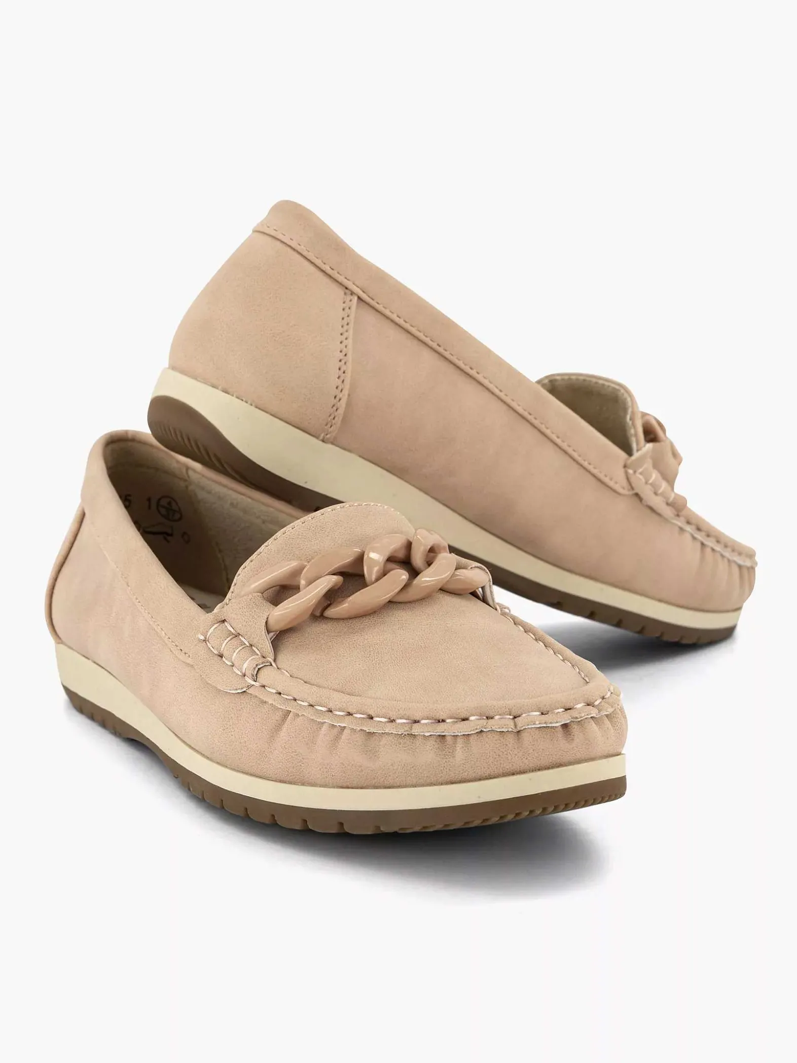 Easy Street Roze Instapper Sierketting-Dames Comfort Schoenen