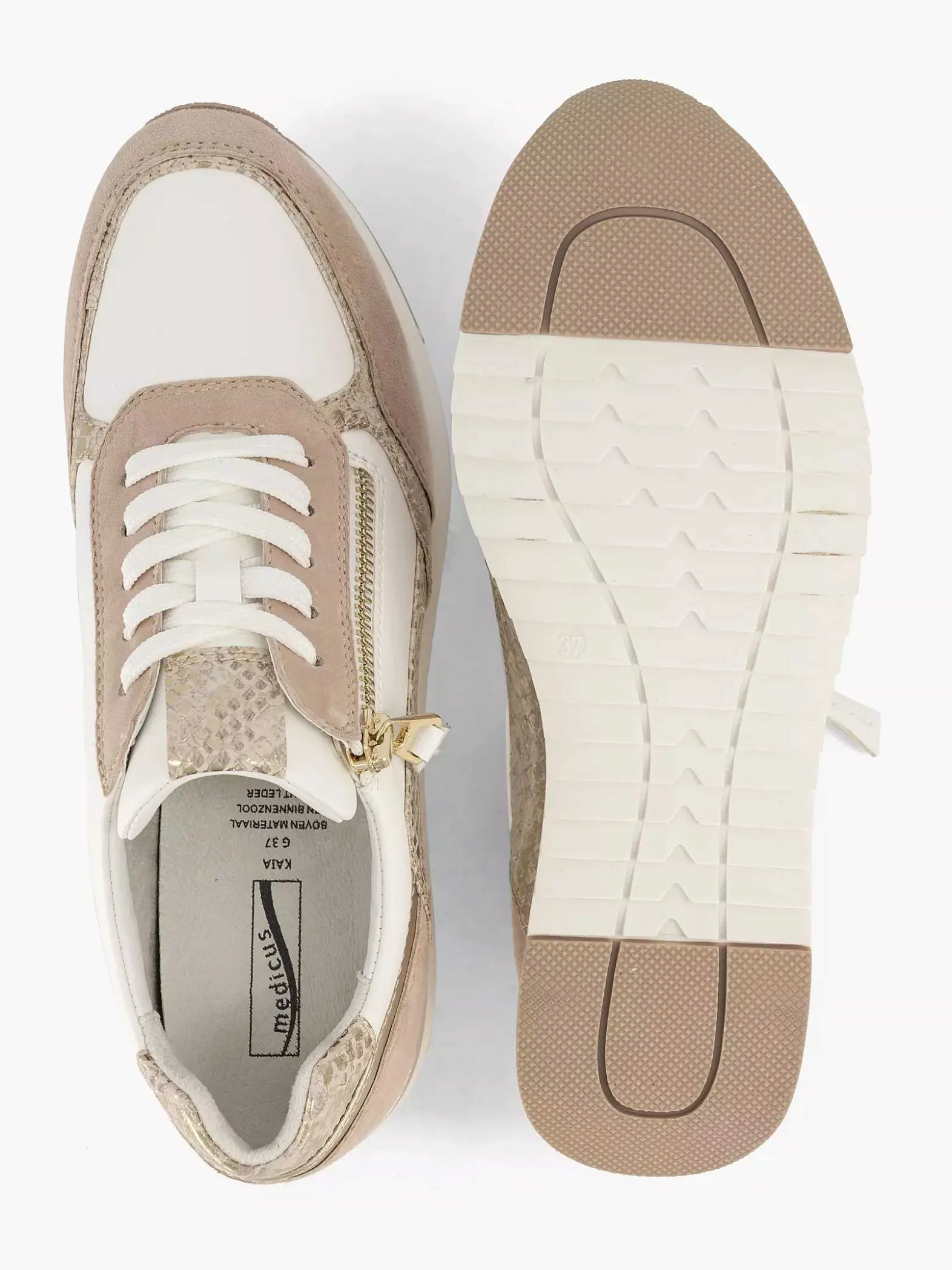 Medicus Roze Leren Sneaker-Dames Comfort Schoenen