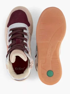 Kickers Roze Leren Sneaker-Kinderen Babyschoenen
