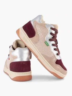 Kickers Roze Leren Sneaker-Kinderen Babyschoenen
