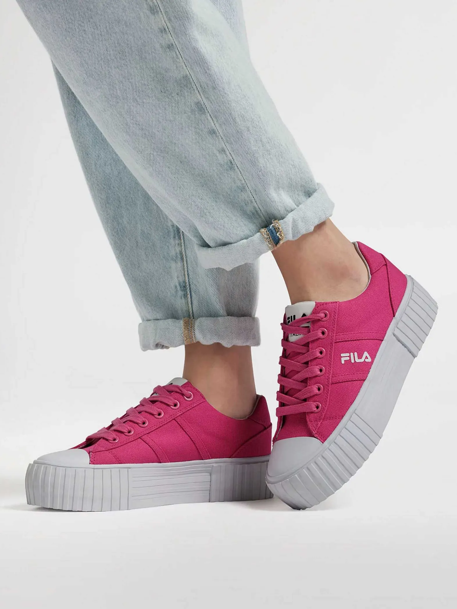 FILA Roze Platform Canvas Sneaker-Dames Sneakers