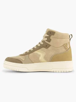 Oxmox Taupe Hoge Sneaker-Dames Sneakers