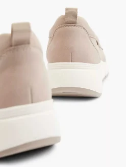 Medicus Taupe Leren Comfort Instapper-Dames Comfort Schoenen