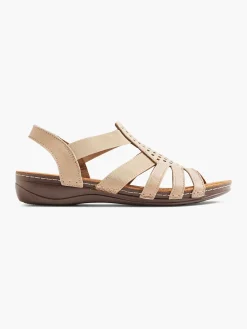 Easy Street Taupe Leren Sandaal-Dames Comfort Schoenen