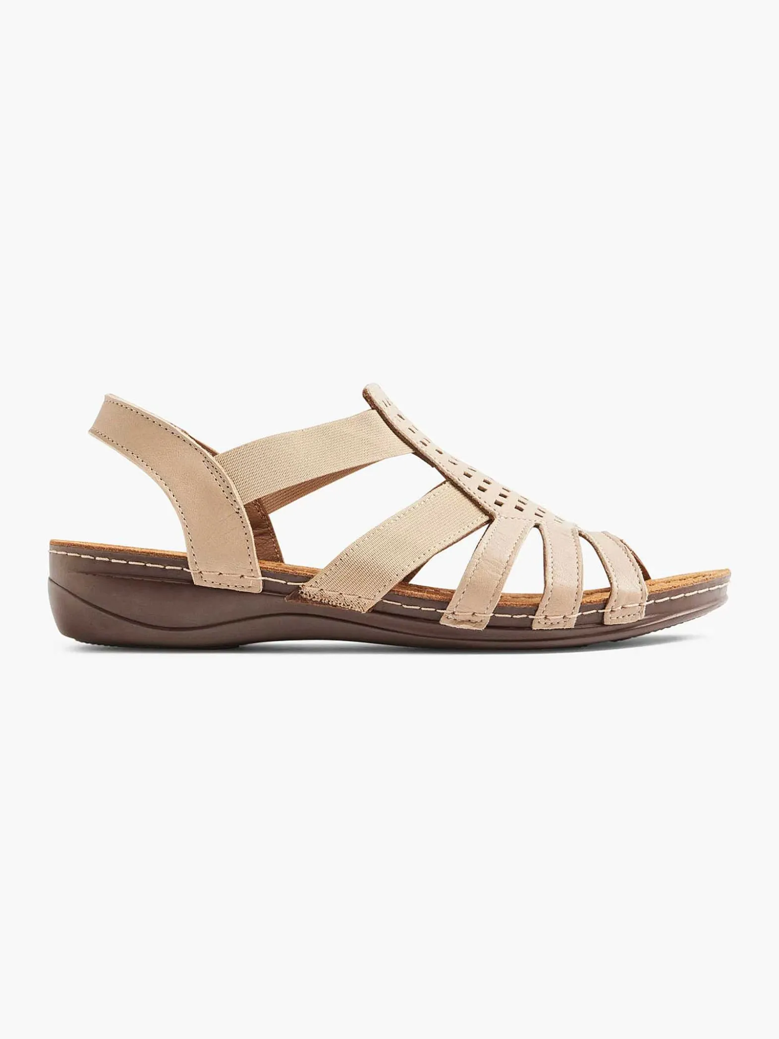 Easy Street Taupe Leren Sandaal-Dames Comfort Schoenen