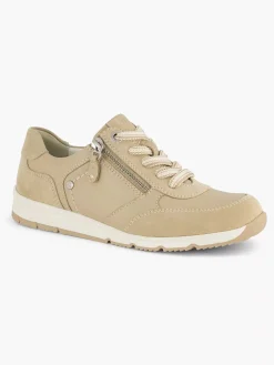Medicus Taupe Leren Sneaker-Dames Comfort Schoenen