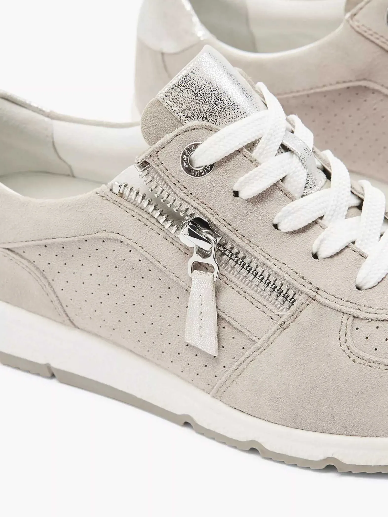 Medicus Taupe Leren Sneaker-Dames Comfort Schoenen