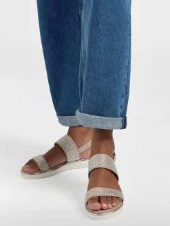 Graceland Taupe Sandaal Sierketting-Dames Sandalen