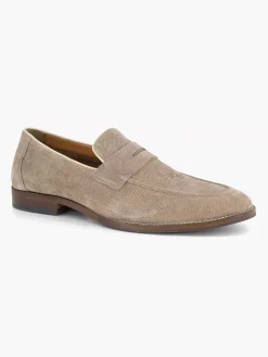 AM SHOE Taupe Suede Instapper-Heren Instappers