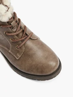 Easy Street Taupe Veterboot-Dames Enkellaarzen & Boots