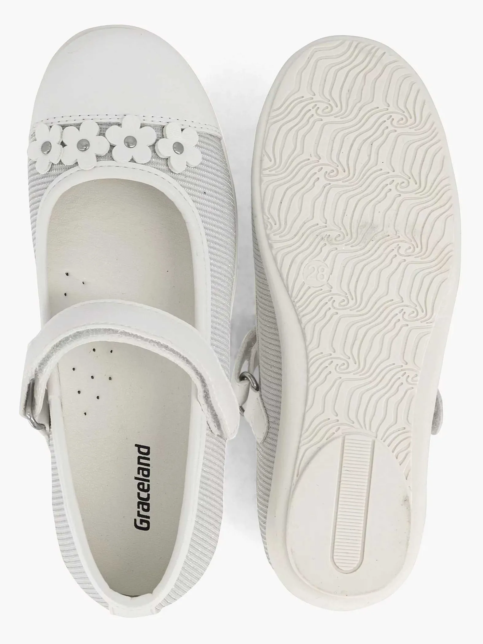 Graceland Witte Ballerina Bloemen-Kinderen Babyschoenen