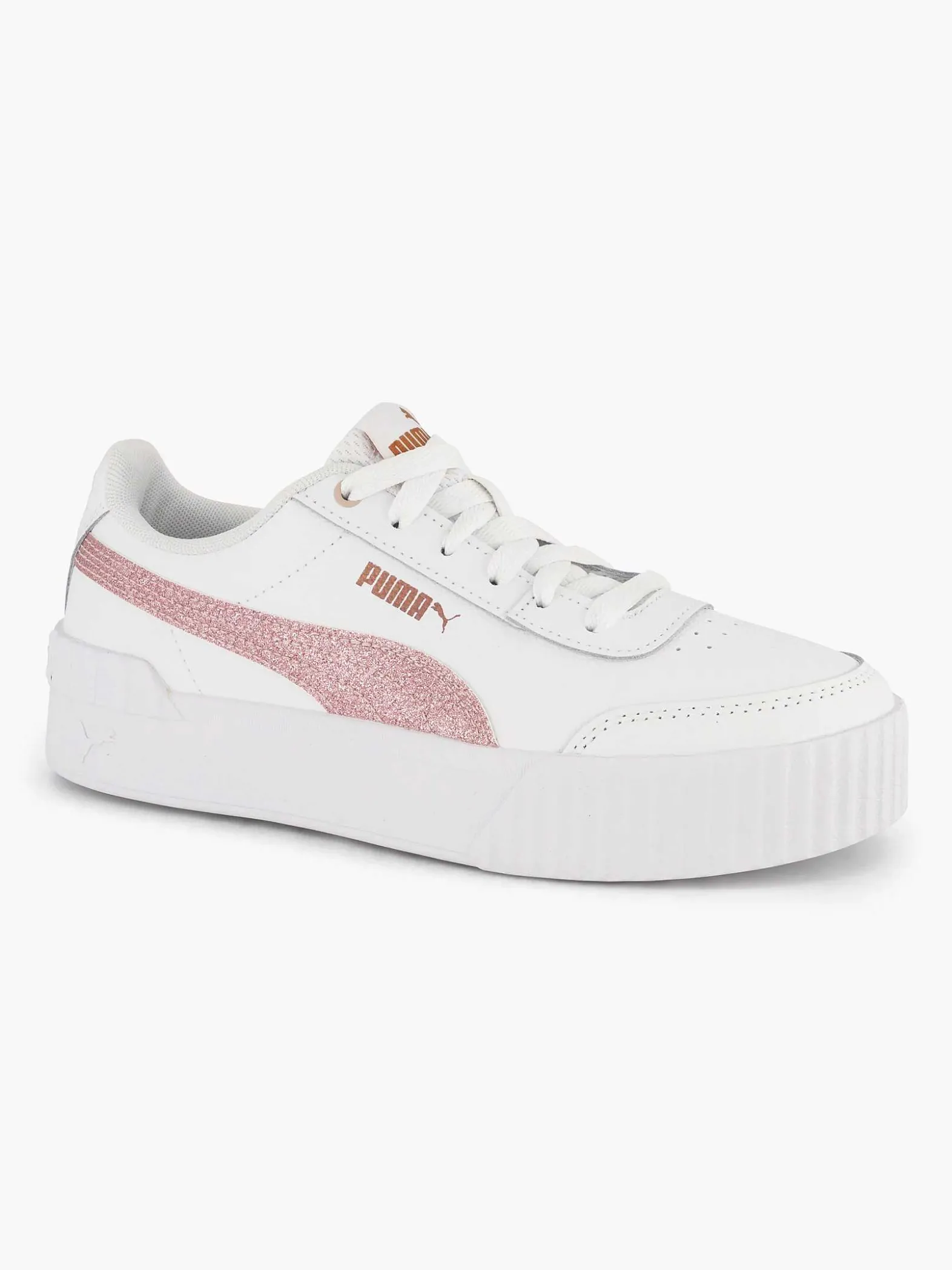 Puma Witte Carina Lift Glitz Jr-Kinderen Jongensschoenen