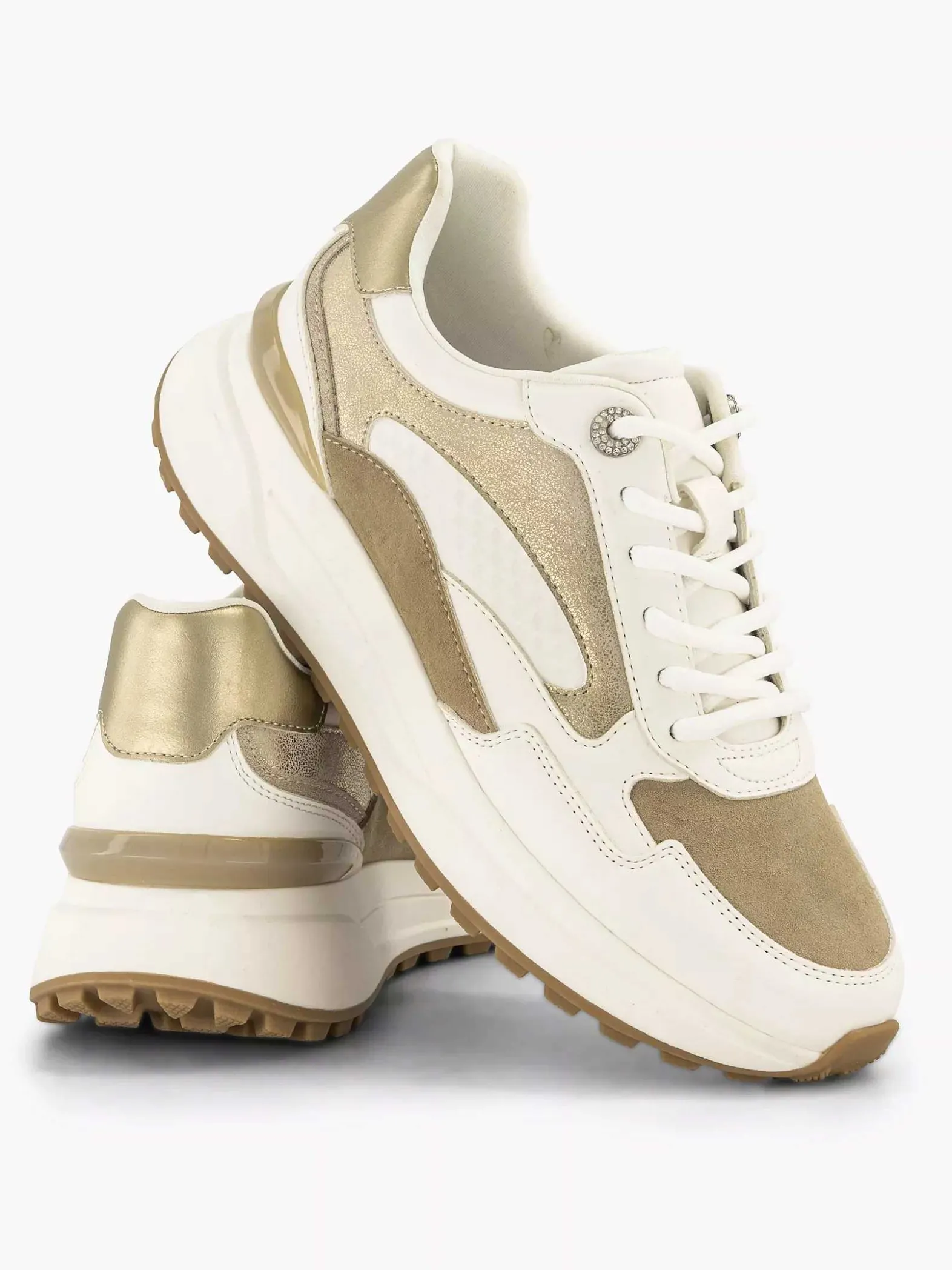 Graceland Witte Chunky Sneaker Glitter-Dames Sneakers