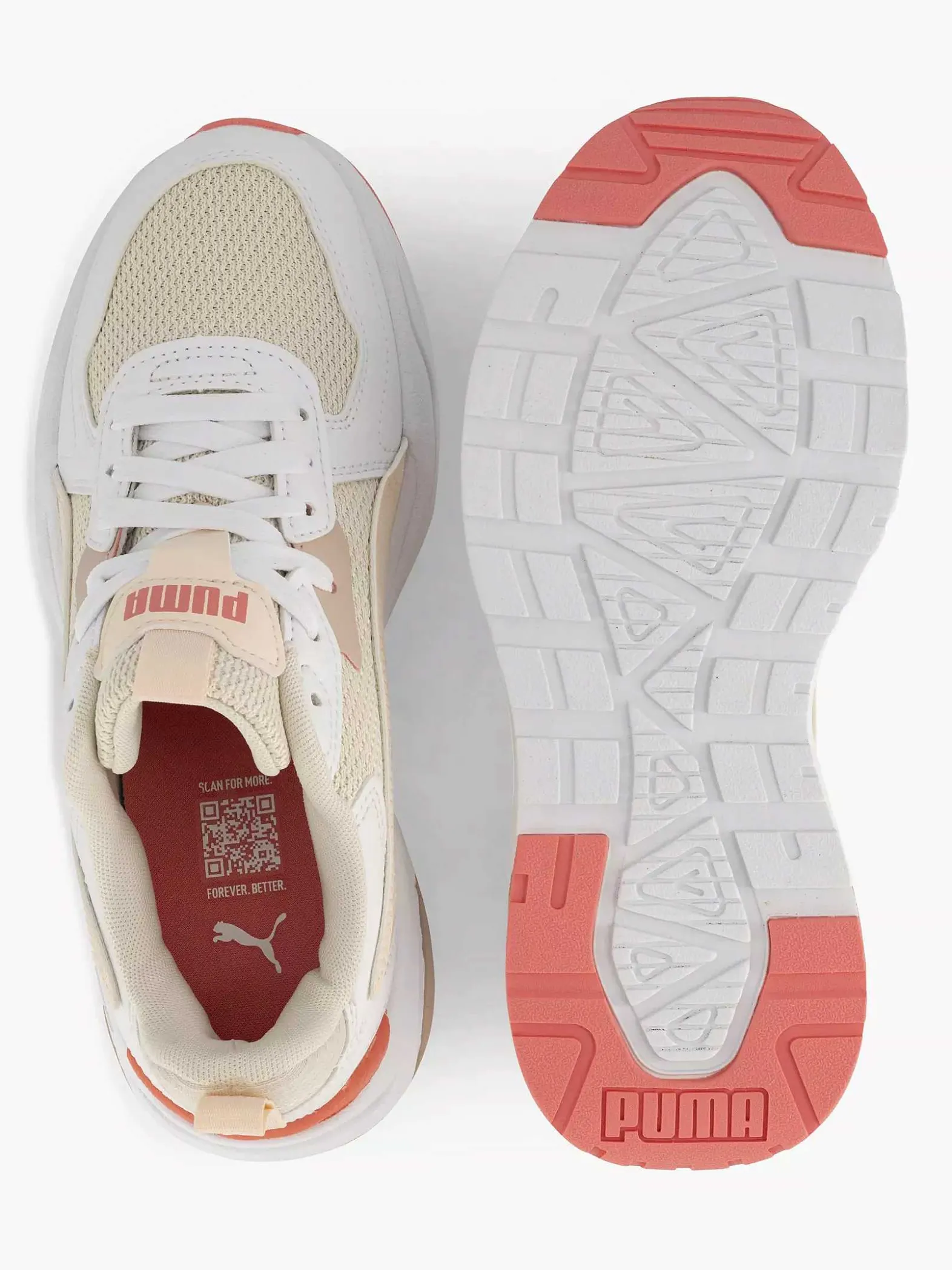 Puma Witte Chunky Sneaker Trinity Lite-Dames Sneakers