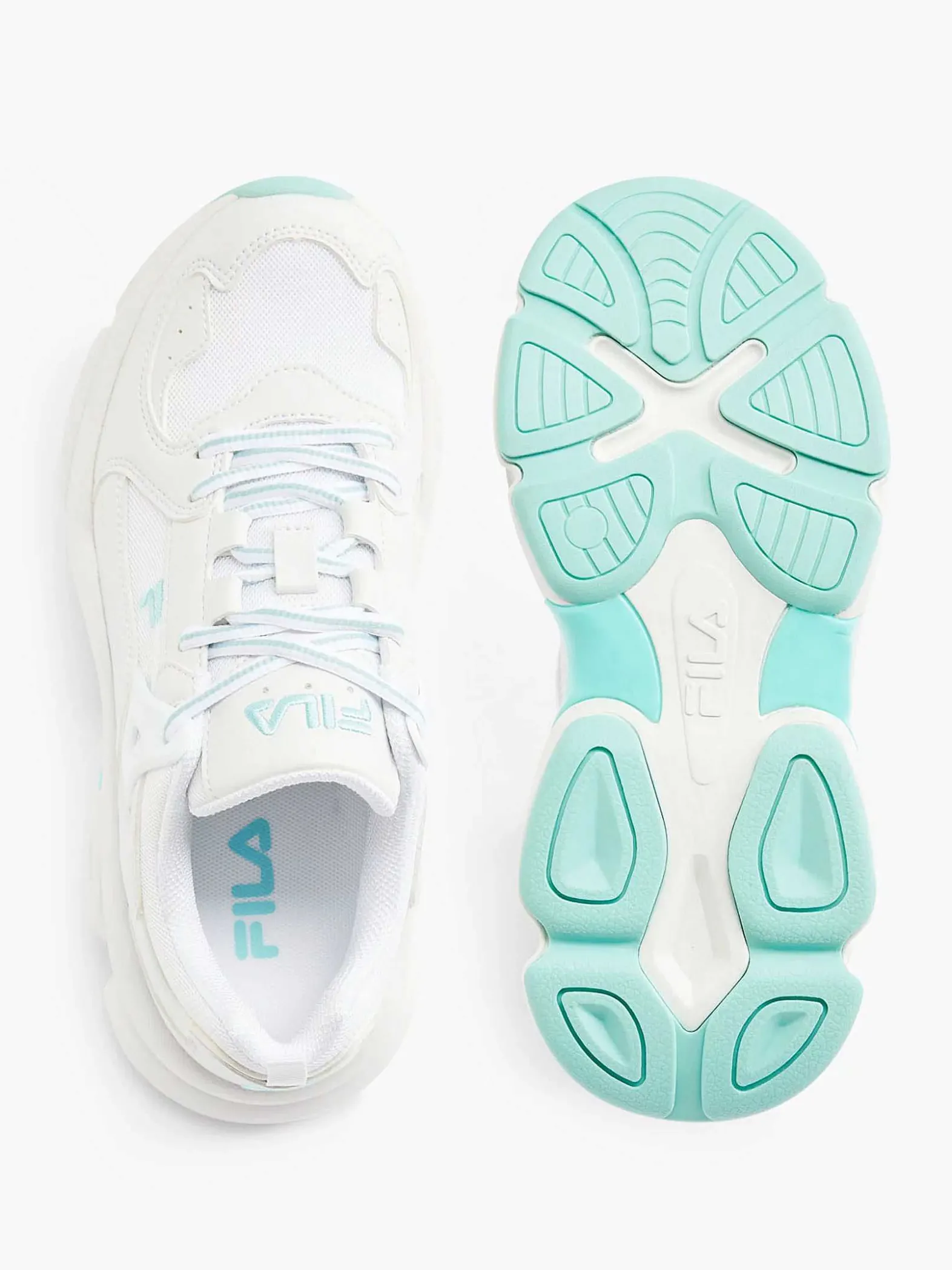 FILA Witte Chunky Sneaker Turqoise Zool-Dames Sneakers