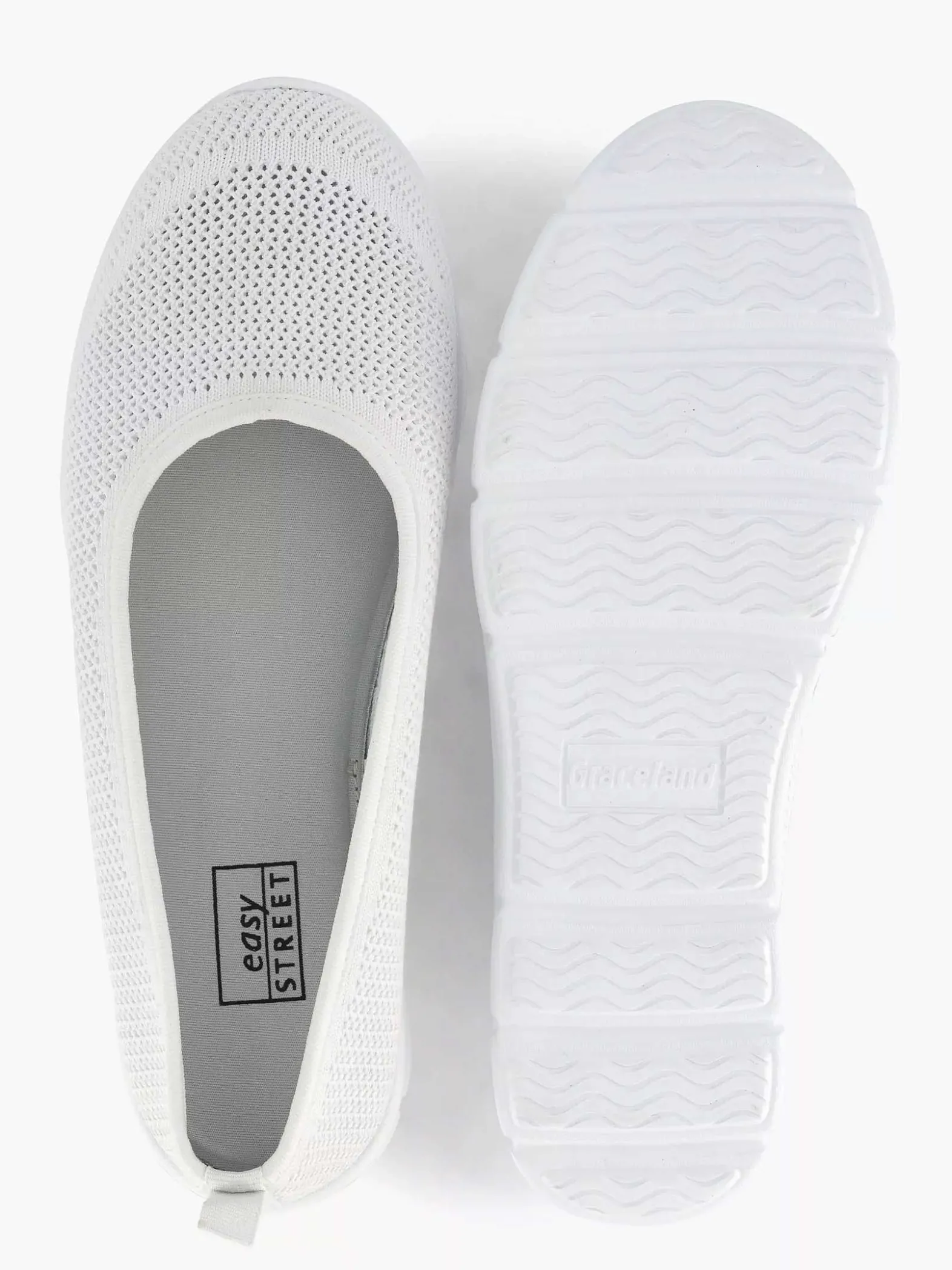 Easy Street Witte Comfort Instapper-Dames Comfort Schoenen