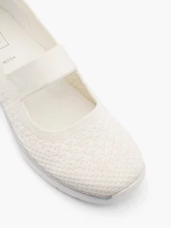 Easy Street Witte Comfort Instapper-Dames Comfort Schoenen