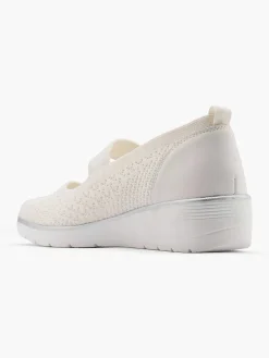 Easy Street Witte Comfort Instapper-Dames Comfort Schoenen