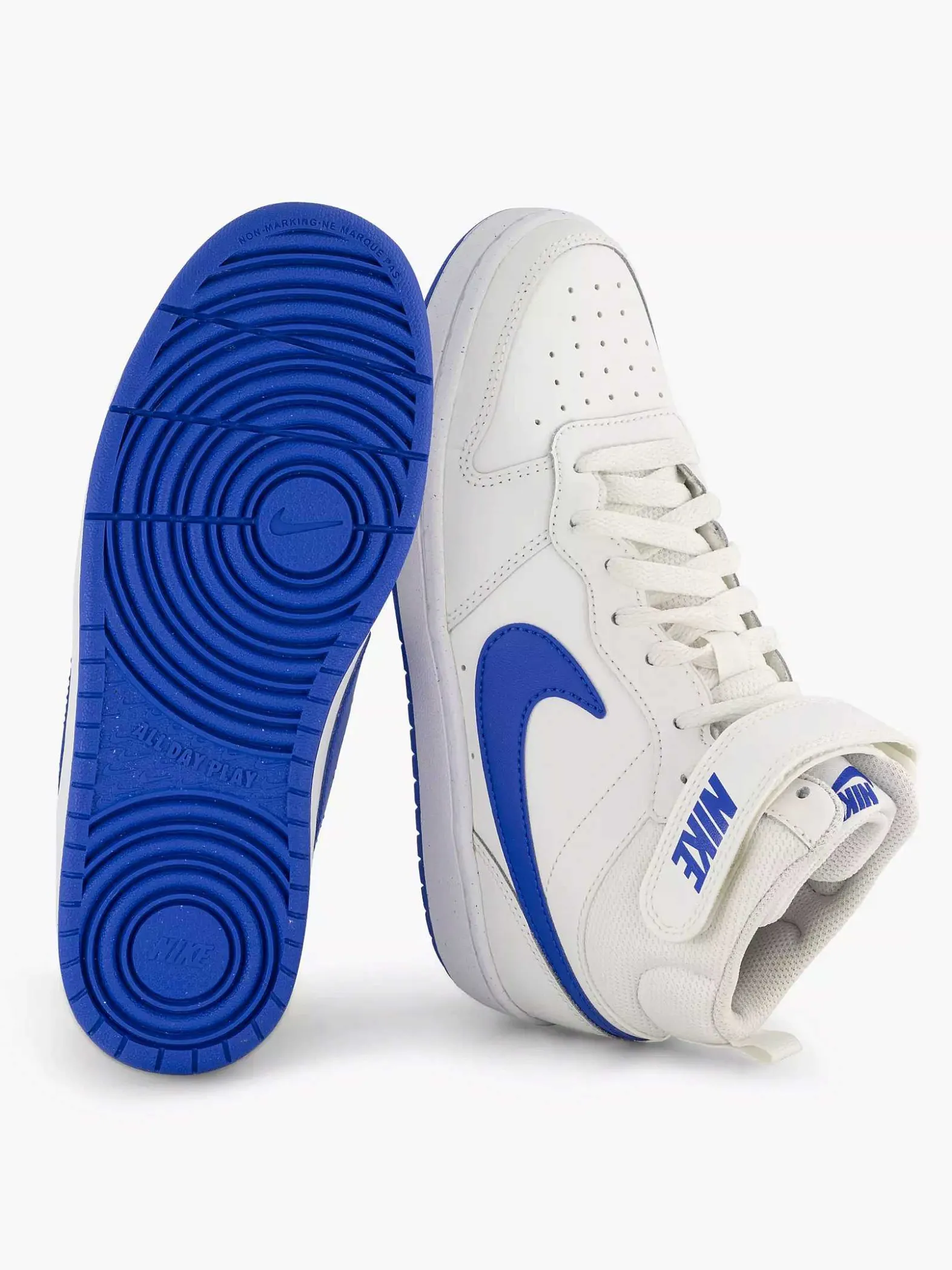 Nike Witte Court Borough Mid-Kinderen Jongensschoenen